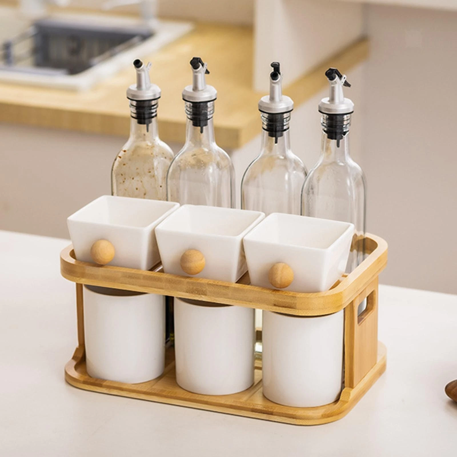 Oil Bottle Rack Kitchen Supplies Kitchen Seasoning Organizer Organizer Rack
Opens in a new window or