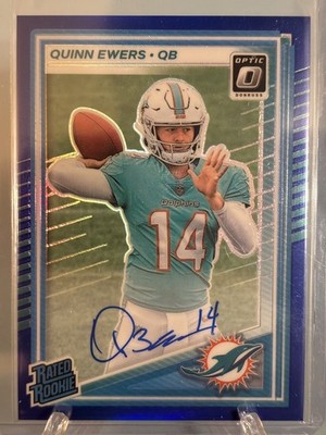 2025 Panini Donruss Optic - Rated Rookie Quinn Ewers Blue Prizm Autographs /149