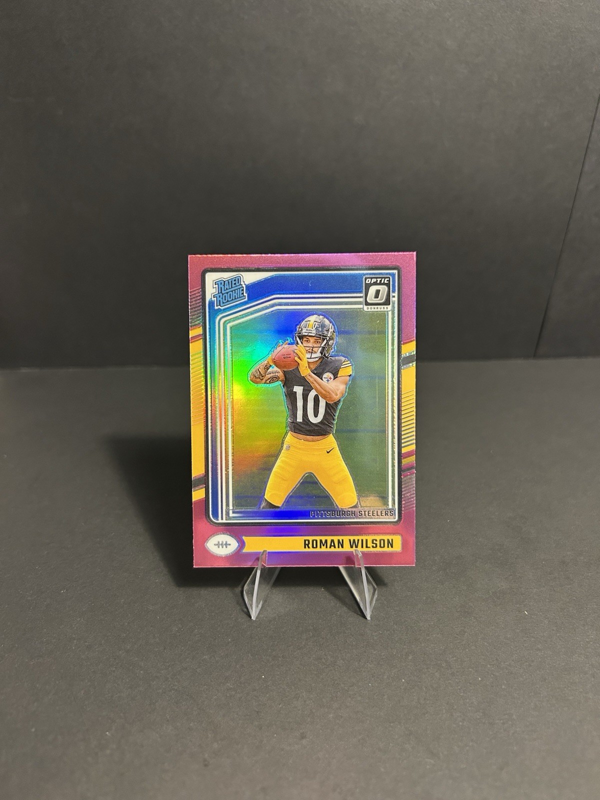 2024 Panini Donruss Optic - Rated Rookie Roman Wilson #285 Pink Prizm (RC)