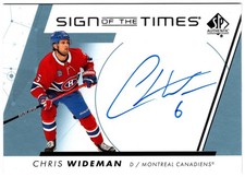 2022-23 UD SP Authentic Sign Of The Times Auto CHRIS WIDEMAN #SOTT-CW Canadiens