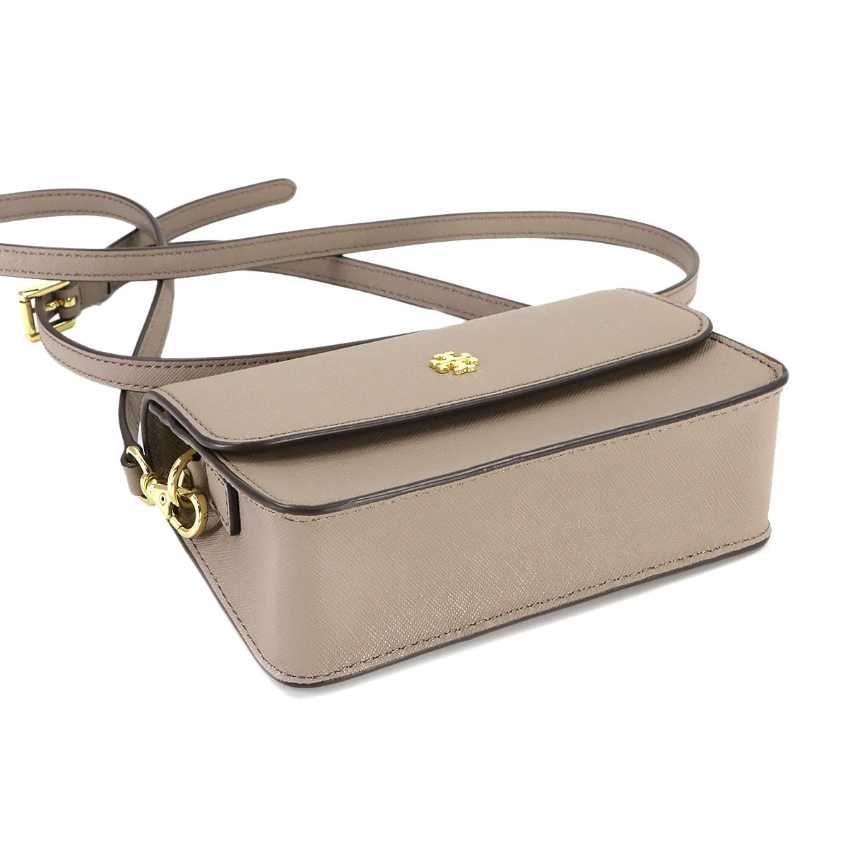 TORY BURCH Mini Shoulder Bag Leather Greige Purse 90309322 thumbnail 4