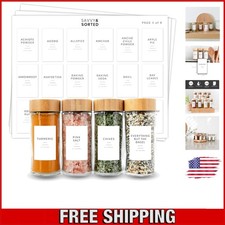 Chic and Tidy Spice Jar Labels - 146 Waterproof Vinyl Stickers for Home Kitchens