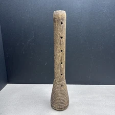 Antique Wooden Textile Mill Industrial Beehive Spool Bobbin Spindle 12" Long