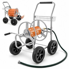 VEVOR Hose Reel Cart 250 FT Heavy Duty Garden Water Yard Planting with Basket