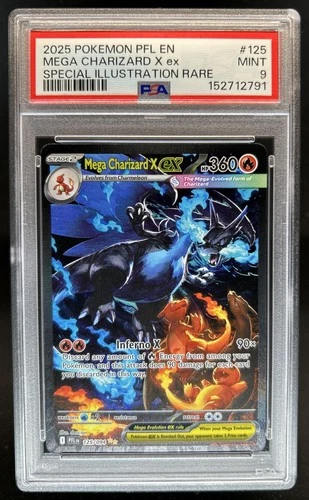 2025 Pokemon PFL Mega Charizard X ex Special Illustration Rare #125/094 PSA 9