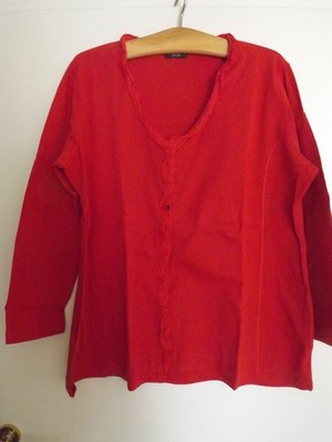 Via Appia due, süßes LA-shirt,/Weste, rot, reine Baumwolle, Gr. 50