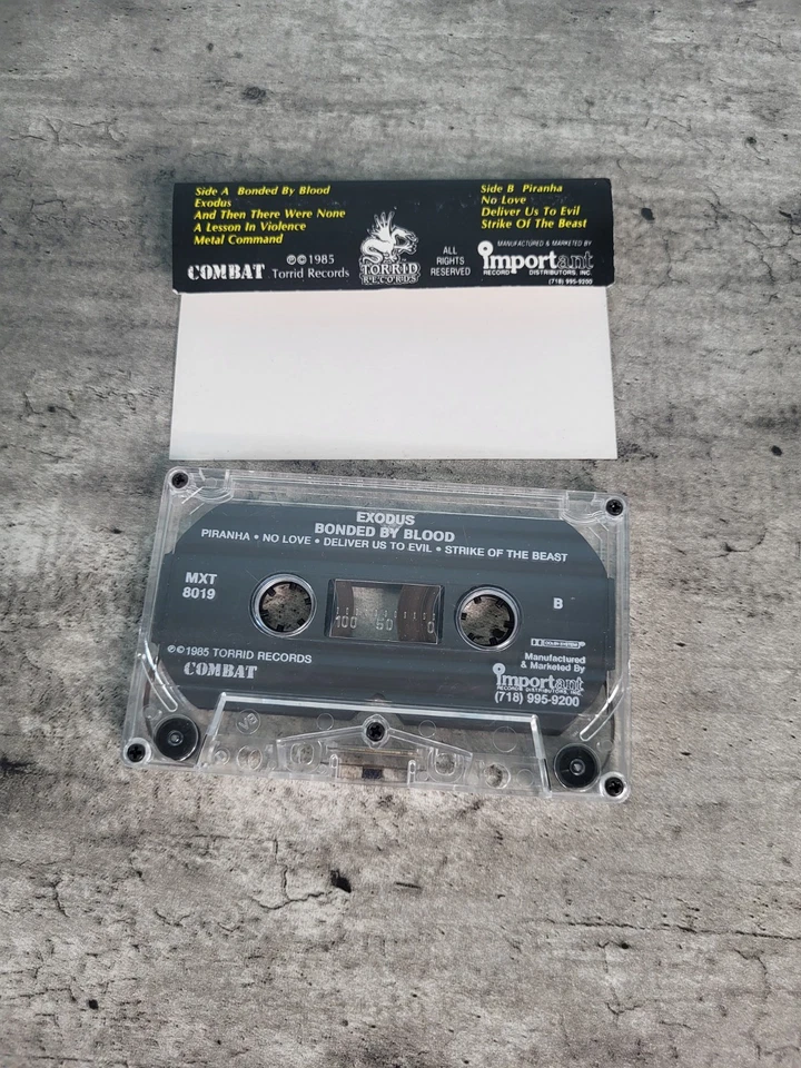 Exodus: Bonded By Blood Cassette Tape 1985 Combat Torrid Records Tested  - Image 4 of 4