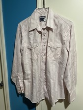 Vintage Wrangler Western Shirt Size Mens Large 17-35 X-Long Tail Pearl Snaps