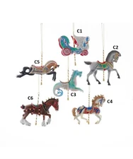 Kurt S Adler Carousel Assorted Ornaments NEW FOR 2025