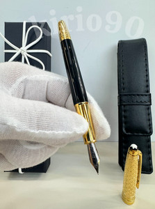 Montblanc Meisterstück 146 Fountain Pen Gold Trim w. Leather Pouch Hot Pen Fast.