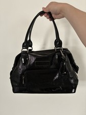 Longchamp Women s Solid Black Patent Satchel ...