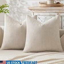 Chenille Throw Pillow Covers Soft Texture Modern Design Hidden Zipper Easy Care