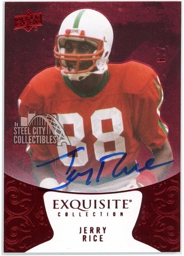 Jerry Rice 2014 Upper Deck Exquisite Red Auto 6/7