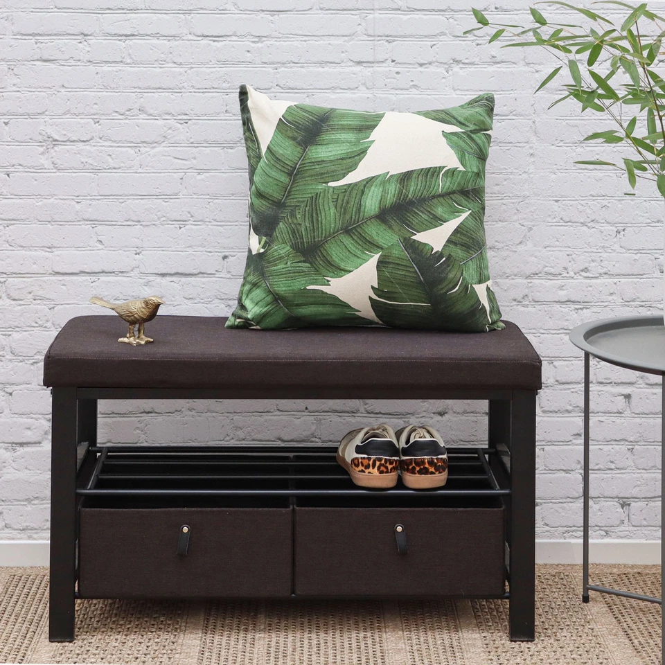Schuhbank mit Polster - 81x32x50 Sitzbank mit Schuhregal und Aufbewahrungsboxen - Bild 4 von 4
