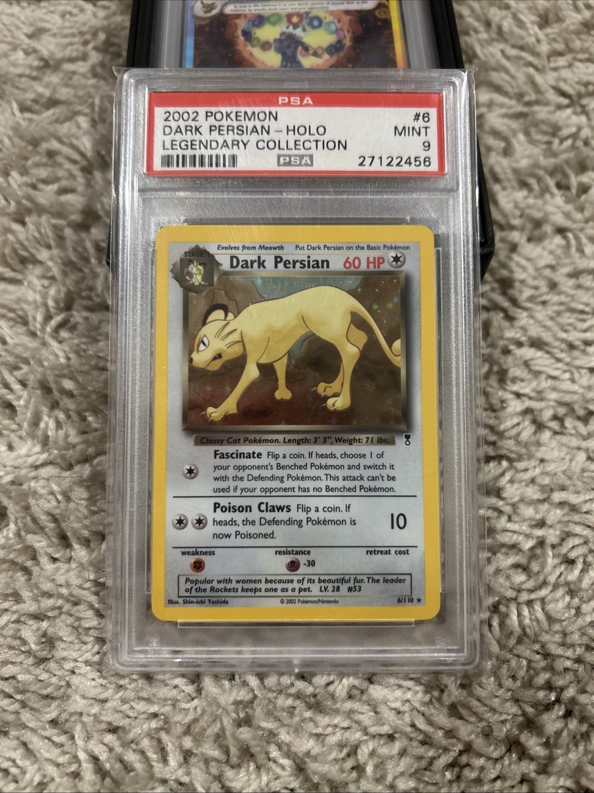 2002 Dark Persian-Holo Pokemon Legendary Collection PSA 9