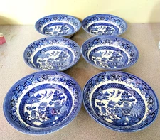 Set of 6 Vintage Churchill Blue Willow 6" Bowls