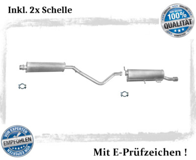 Auspuffanlage für Peugeot 307 CC 2.0 16V Auspuff Endtopf Mitteltopf Schelle
