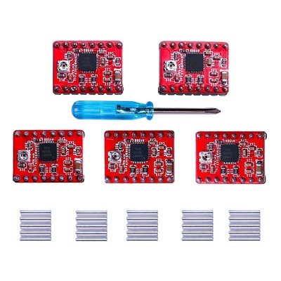  5pcs A4988 Stepstick Stepper Motor Driver Module + Heat Sink for 3d Printer