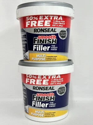 Ronseal 36546 Multi Purpose Wall Filler, Smooth Finish White 2 X 1.8kg = 3.6kg