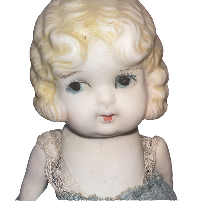 Doll Bisque 6 1/2'' 1920s Made in Japan Clara Bow Ten Cent Store Hand Painted