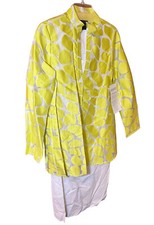 New ASHRO Yellow Summer Linen Dress Suit wedding church Lemon Sheer Size 6