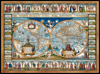 A Map of the World 1 - DIY Chart Counted Cross Stitch Patterns Needlework DMC   
