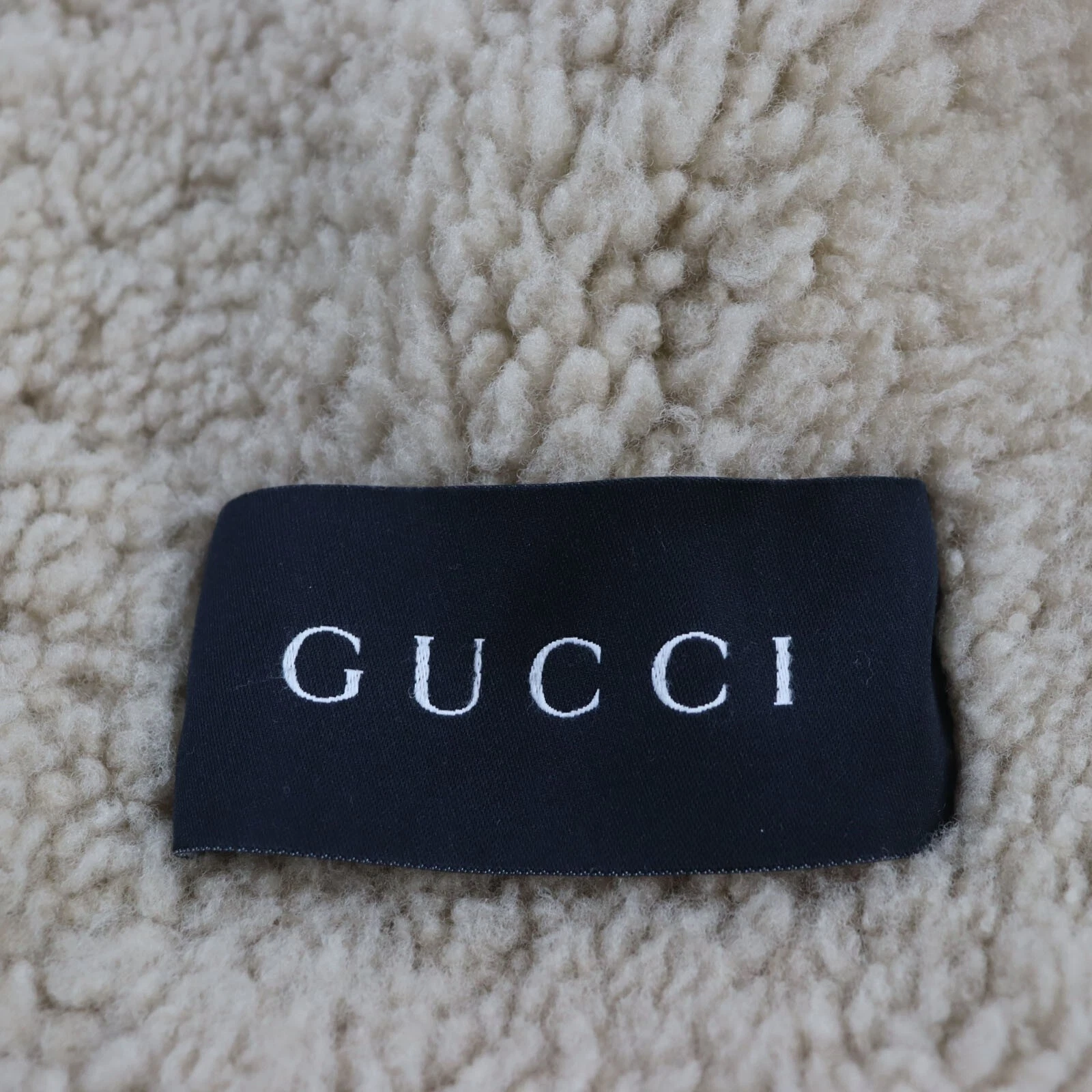 GUCCI 148233 Cappotto lungo in shearling epoca beige 44 Made in Italy.