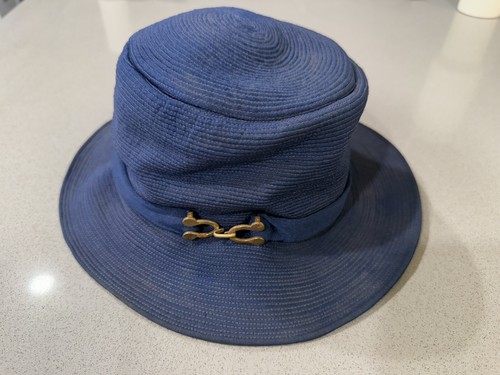 VINTAGE Philip Somerville Lord & Taylor Salon Blue Hat Cap Womens England