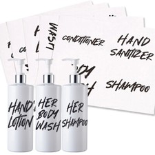 3pcs 500ml Soap Dispenser With Labels Empty Hand Pump Lotion Shampoo Container