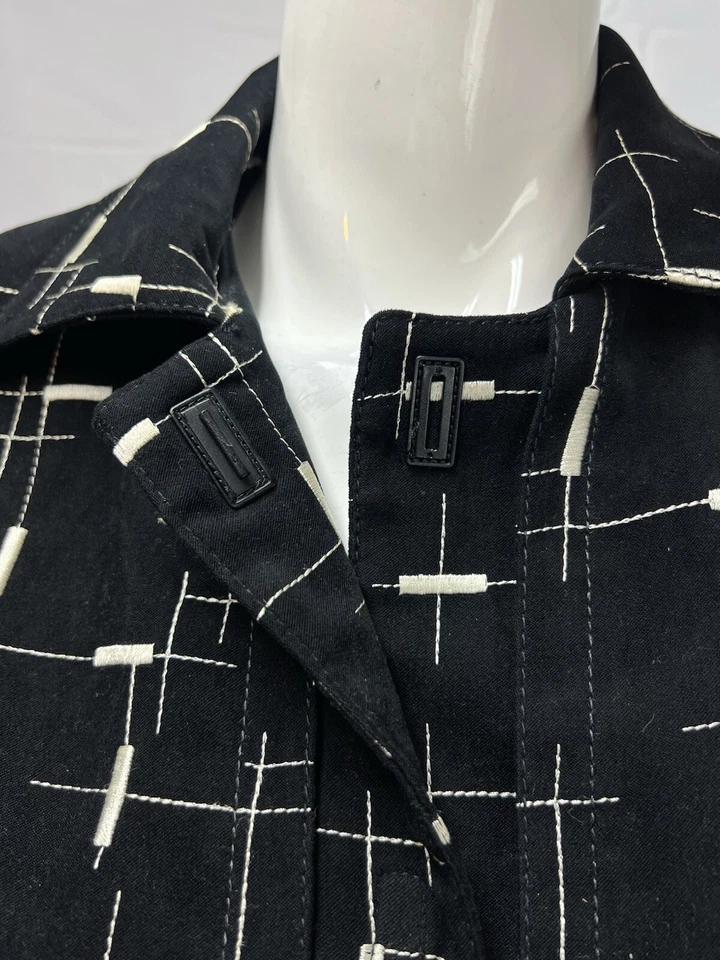 Alberto Makali Vintage 10 Blazer 8 Pants Black White Embroidered Pant Suit - Image 3 of 4