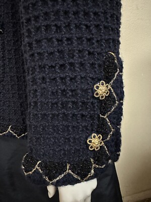 CHANEL Pre-Fall 2015 PARIS-SALZBURG Navy Tweed Gold Jacket CC