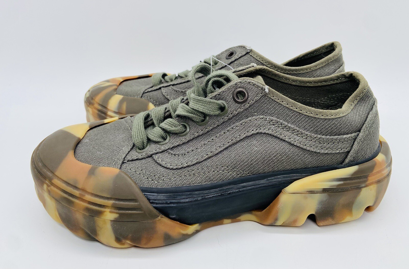 *NEW* Vans Modular Women's Army Green Canvas Rubber Camo Bottoms Shoes; 5 thumbnail 5