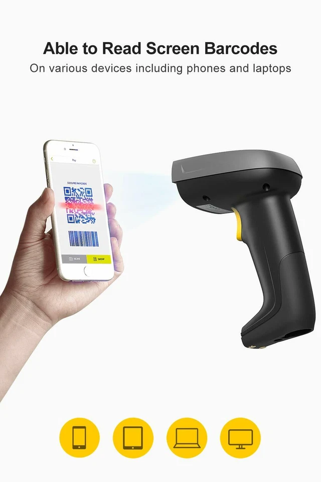 Inateck 1D/2D Bluetooth Barcode Scanner Wireless mit intelligenter Ladestation - Bild 3 von 4