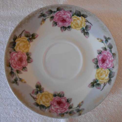 Vintage Royal Sealy footed cup & saucer exc. pink & yellow roses - ships free - Picture 7 of 10