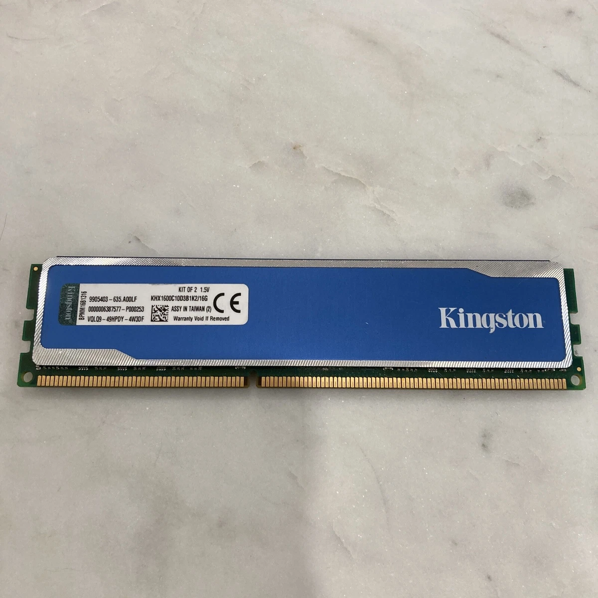 KINGSTON HYPERX BLU KHX1600C10D3B1K2 16G 8GB PC3 DDR3 1600MHZ MEMORY RAM T12 A2