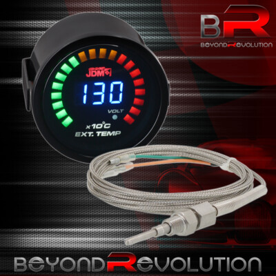 Universal EGT 2'' 52MM Digital Blue LED Temperature Monitor Gauge