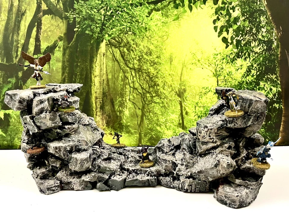 WARGAMING TERRENO PINTADO Doble Puente/Pilas de Roca/Colina Modular Warhammer Warcry Foto 4 de 4