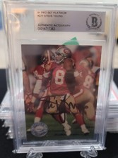 1991 Pro Set Platinum Steve Young On Card Auto #271 BGS Authentic