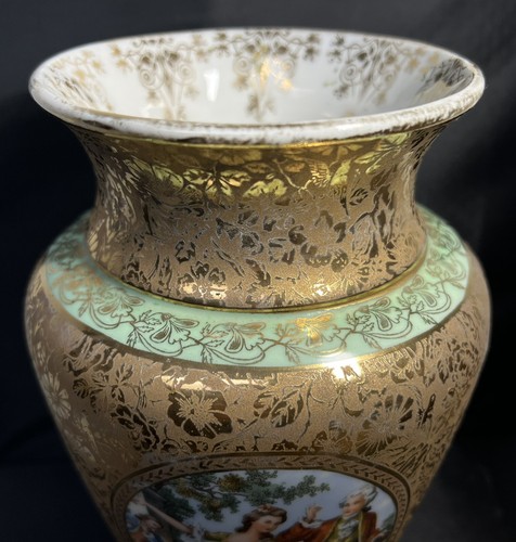 Vintage LE BEST CHINA 24K Gold handbemalte Porzellanvase 10 Zoll Höhe - Bild 4 von 9