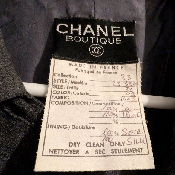Autentico cappotto abito vintage CHANEL lana e seta taglia S M (38) Made in France