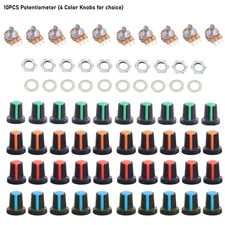 10 PCS 1K,2 K,5K,10K,20K100K,1Mohm Linear Taper Rotary Potentiometer US Stock