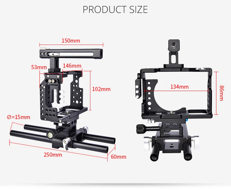 A7 DSLR Camera Cage Kit for A7 Sony Series Camera A7II A7III A7S A7R A7RII A7SII - Image 4 of 4