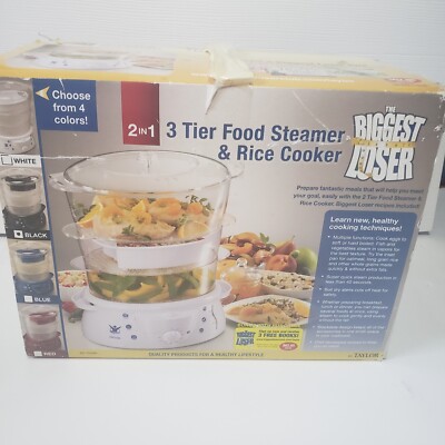 Food Steamer & Rice Cooker Taylor The Biggest Loser 3 Tier 2 In 1 Black New