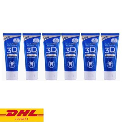 6x 3D Plus Premium Toothpaste Nano Teeth Whitening Reduce Tartar Odor ATK 50 g