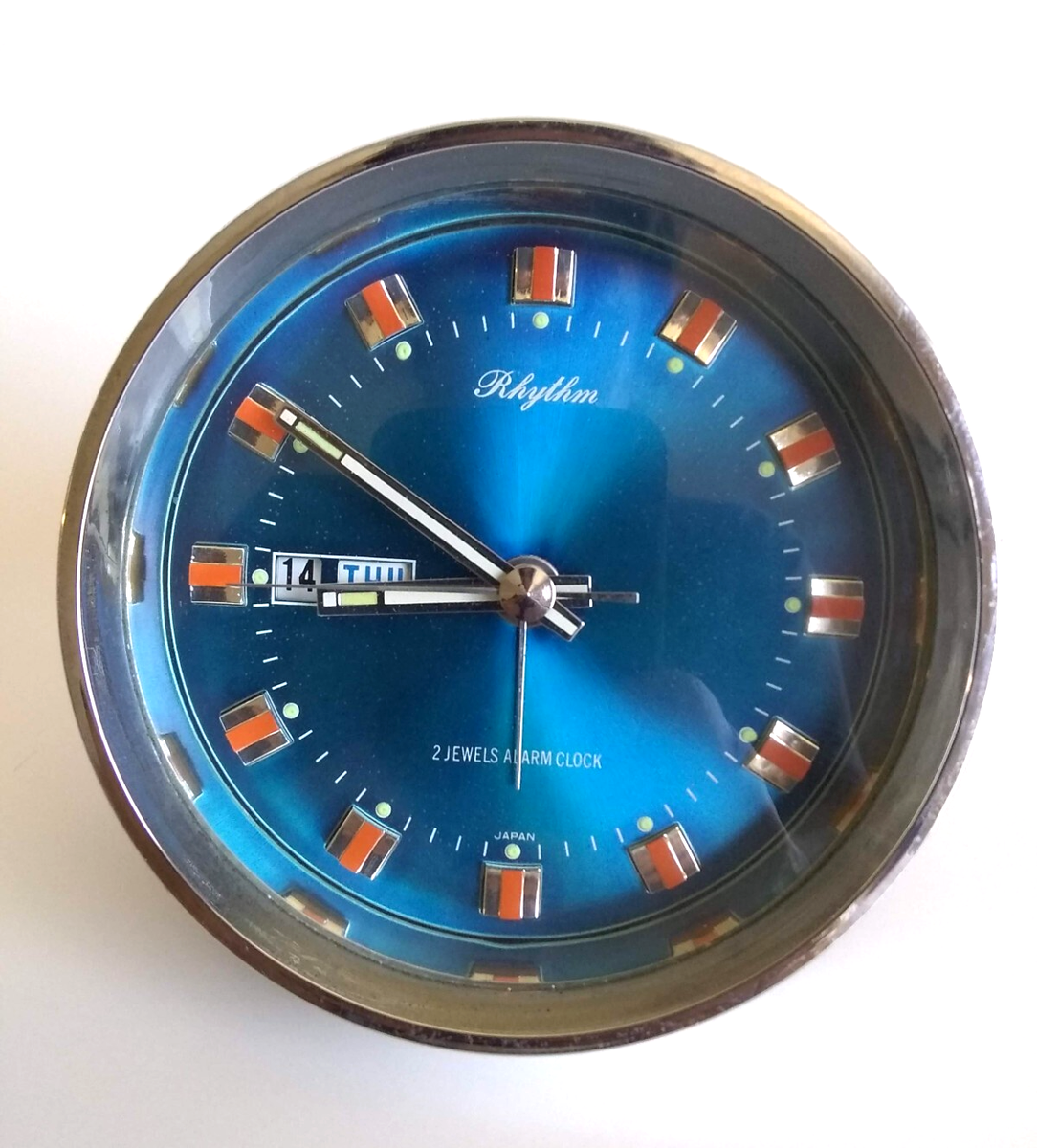 RHYTHM 51114 2 Jewels Alarm Clock Space Age Japan Rare Blue | eBay