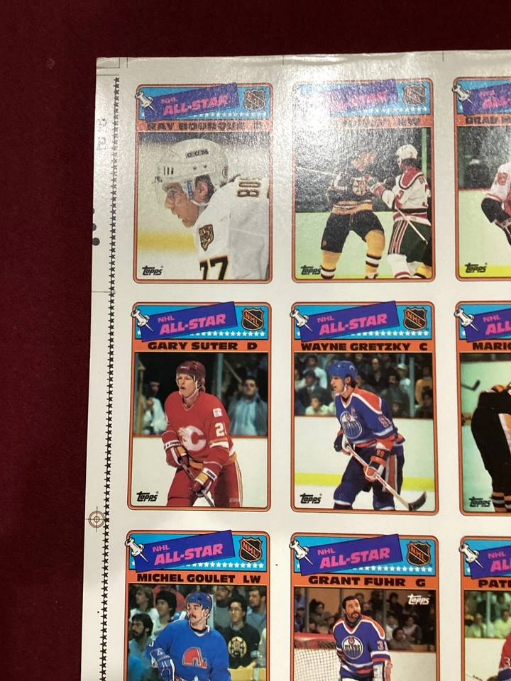 1988 (RARE) Topps Hockey "Uncut Sticker Sheet" (6) Gretzky's with (6) Total Sets - Image 2 of 4