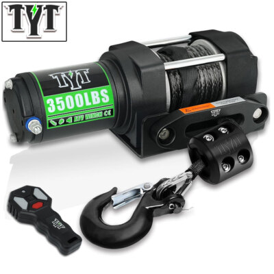 3500 lb ATV Winch,12V DC Electric Winch with Wireless Remote  Wired Switch Winch