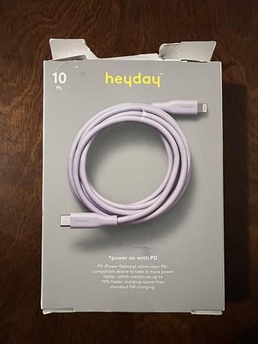 heyday 10ft Lighting to USB-C Round Cable - Soft Purple - Picture 3 of 3