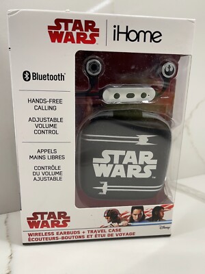 NEW Star Wars Wireless Bluetooth Earbuds mic/volume Remote Travel Case LiB20FXv8