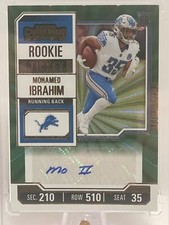 2023 Contenders Football Mohamed Ibrahim Rookie Ticket Green Lazer Auto no.253